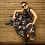 Vestido largo estampado flores