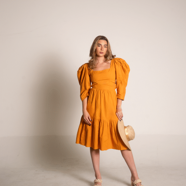 Vestido Mostaza Perla Davila