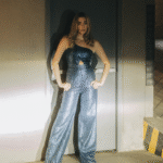 Enterizo azul de Lentejuelas azul arial 12