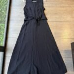 Vestido Largo Negro Anudado MANGO